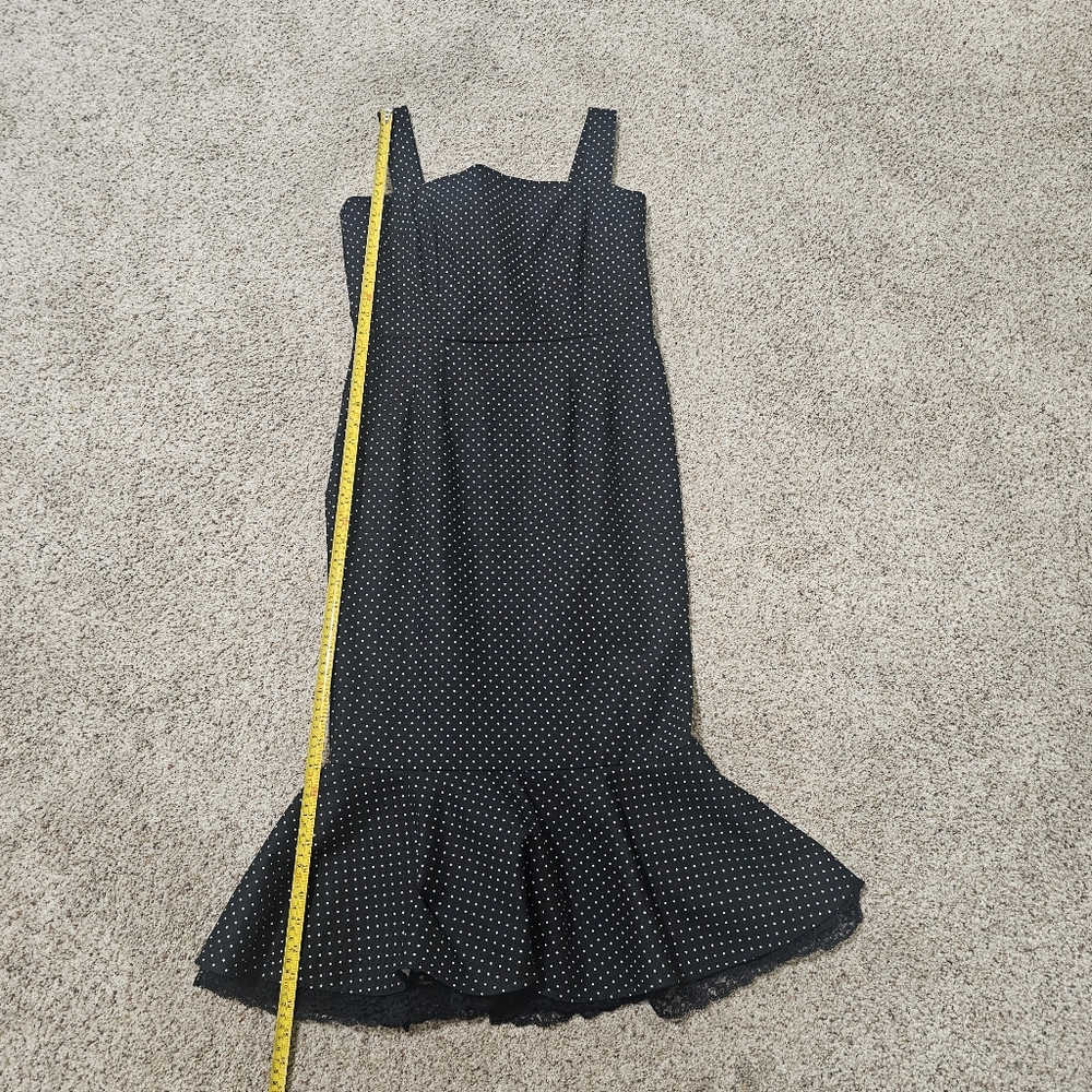 Dolce & Gabbana Sleeveless Midi Elegant Black Polka Dot Dress Size 46IT/US10-12 - Picture 12 of 16